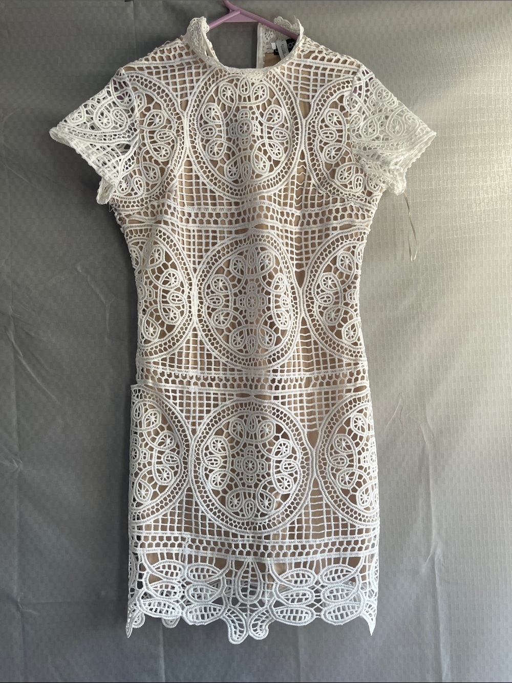 Boohoo White Crochet Lace Mini Dress